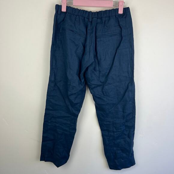 Idillio positano Blue 100% linen cropped pants women's size small - Picture 4 of 8